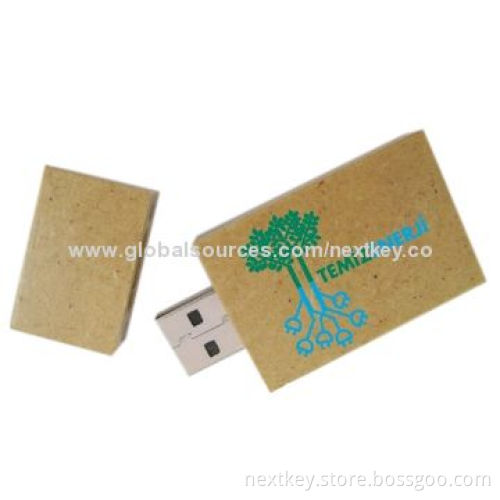 Green USB Business Card Flash Drive with No External Power Required and High-speed Performance